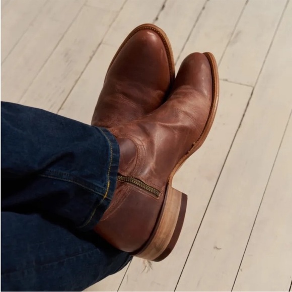 Tecovas Men's The Dean Scotch Brown Goat Leather Side-Zip Western Boots 11 EE - Picture 6 of 15